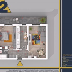Apartament 2 Camere | Etaj 3/4 | 76mp | Balcon | 2022 |Pallady