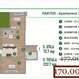 3 Camere | Andronache | Curte 150mp | Terasa | Bloc 2023 | TVA inclus