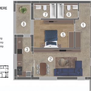 Cavar Residence-Dealul Cucului | 3 camere | 2 bai | etaj 1 | Comision 0%