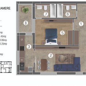 Cavar Residence-Dealul Cucului | 3 camere | 2 bai | etaj 2 | Comision 0%
